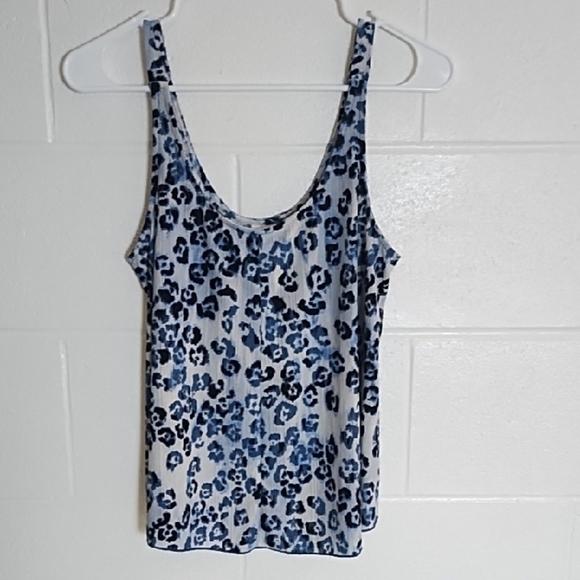 Secret Treasures Blue and Navy/Black Leopard Camisole Shell Top - Picture 9 of 9